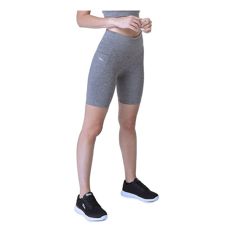 Calzas Avia  Calza Avia Mujer Training Leggins Micro Con Bolsillo Gris -  FerreiraSport